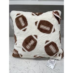 FOOTBALL 20 x 20” Faux Fur Toss Pillow Fall Soft Plush Storehouse Home Goods NEW